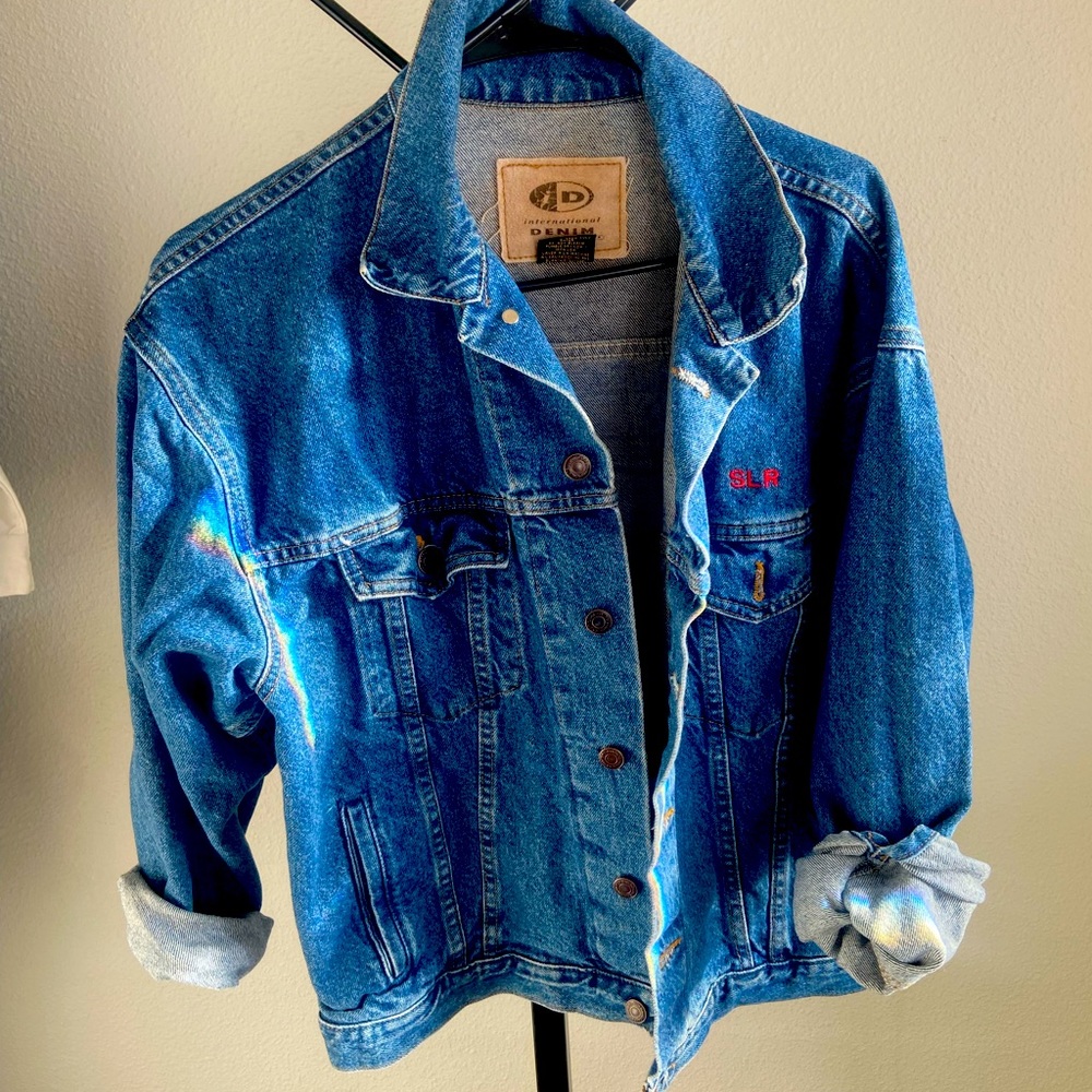 Vintage embroidered Mattel media denim jacket - Picture 3 of 4